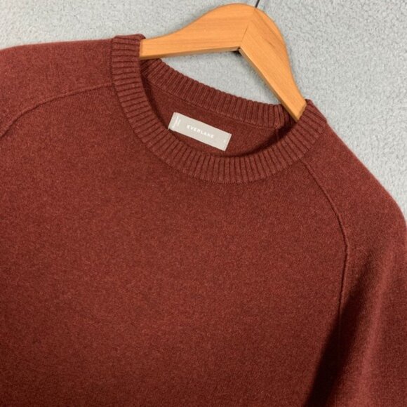 Everlane Recashmere Sweater Mens Small Reddish Brown Crewneck Cashmere Wool Cozy - Picture 3 of 9